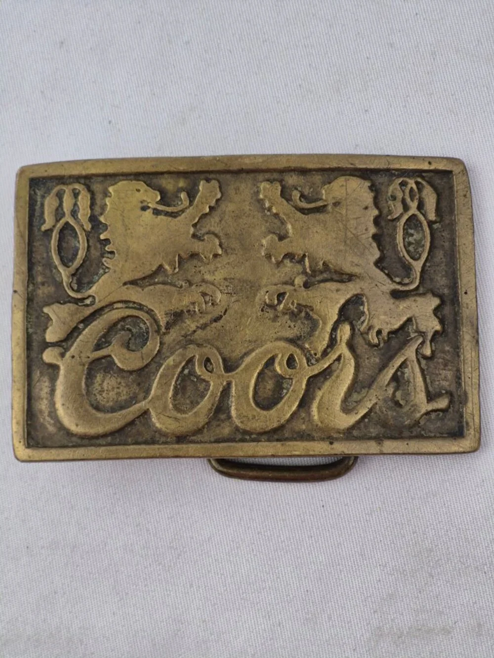 Vintage Coors Beer Belt Buckle Solid Brass Made in Taiwan Retro Western, Cowboy